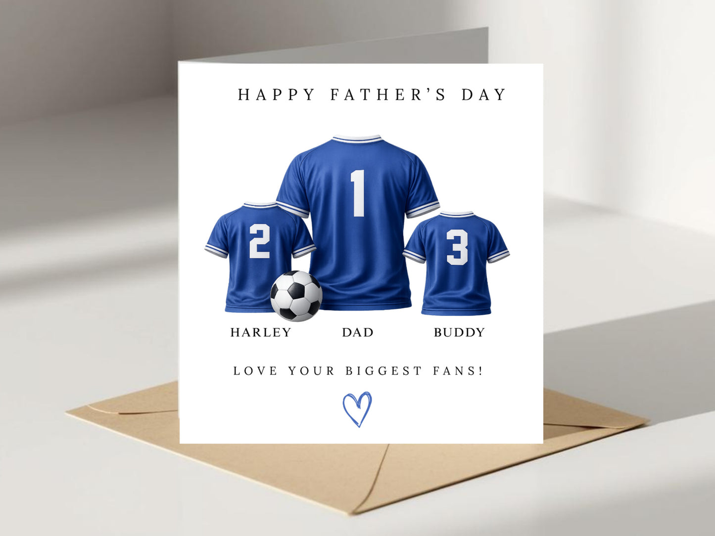 Personalised Father’s Day Card - Custom Name & Kids Shirt Card