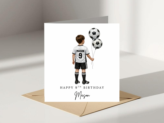 Personalised Football Birthday Card for Boy - any AGE